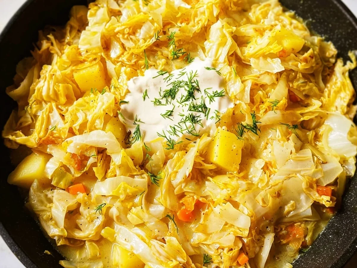 Schnelle Spitzkohlpfanne mit Kartoffeln Vegetarisch - Bild 2