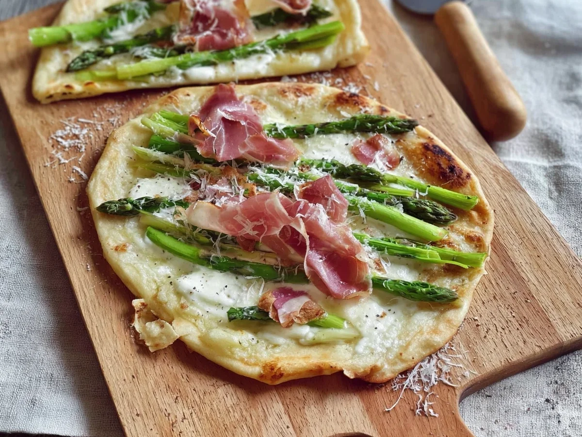 Schneller Flammkuchen mit grünem Spargel - Bild 2