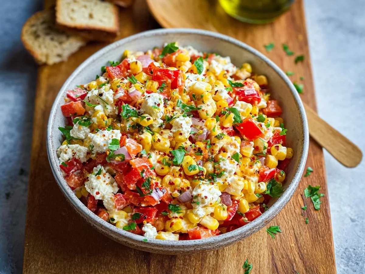 Schneller Paprika-Mais-Salat: Feta & Joghurt Dressing - Bild 1