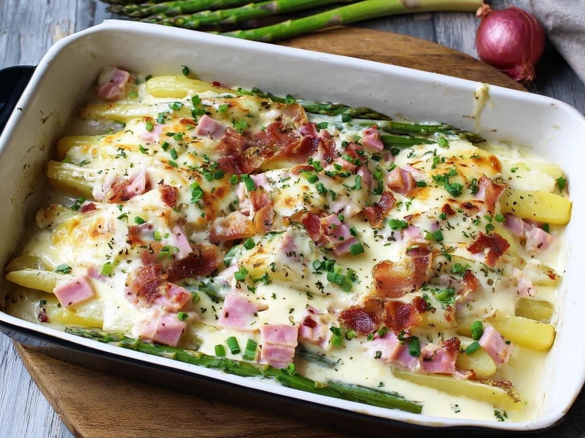 Schneller Spargelauflauf mit Kartoffeln & Putenschinken - Bild 2