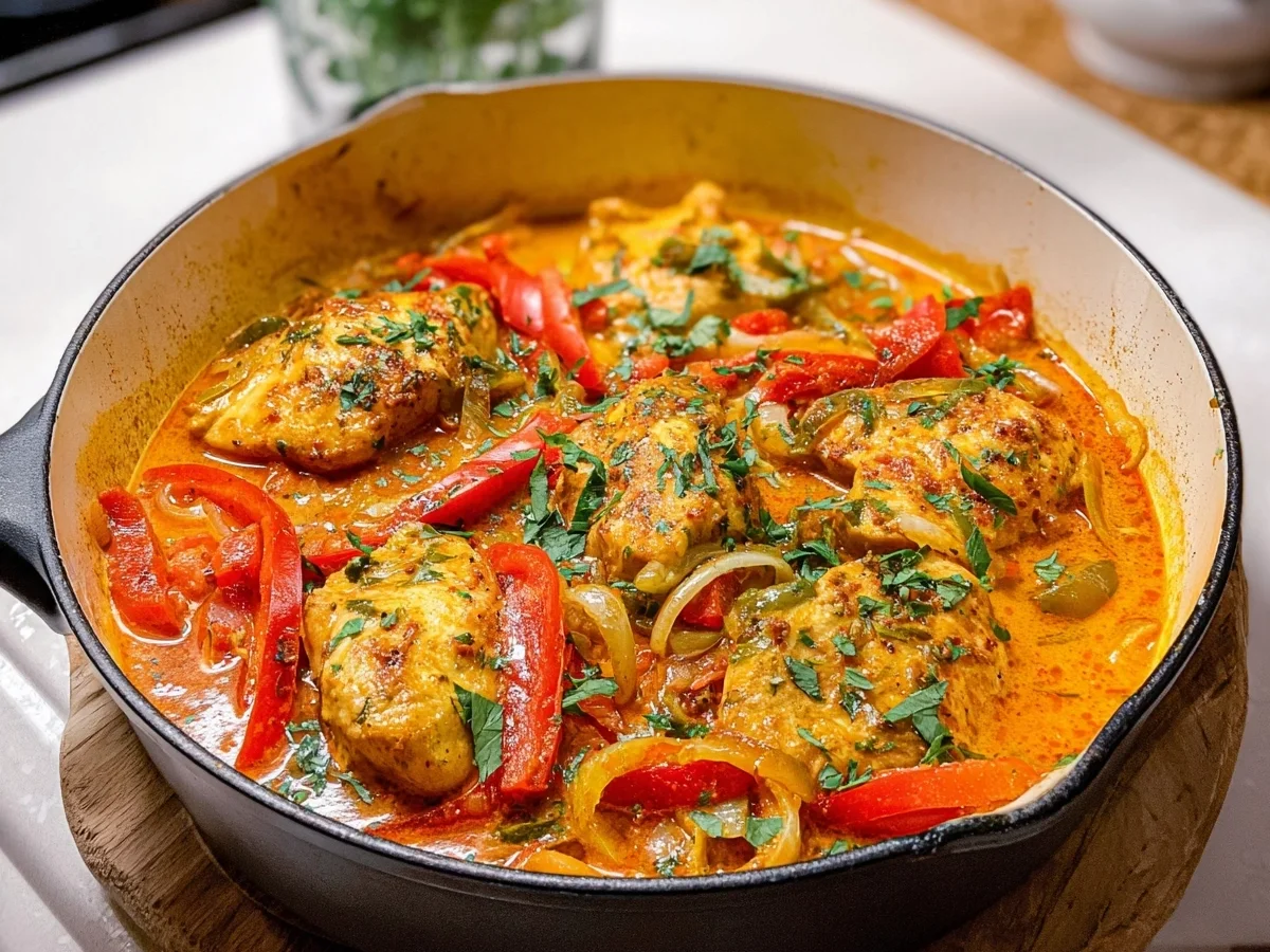 Schnelles Paprika-Sahne-Hähnchen: Cremig & Lecker - Bild 1