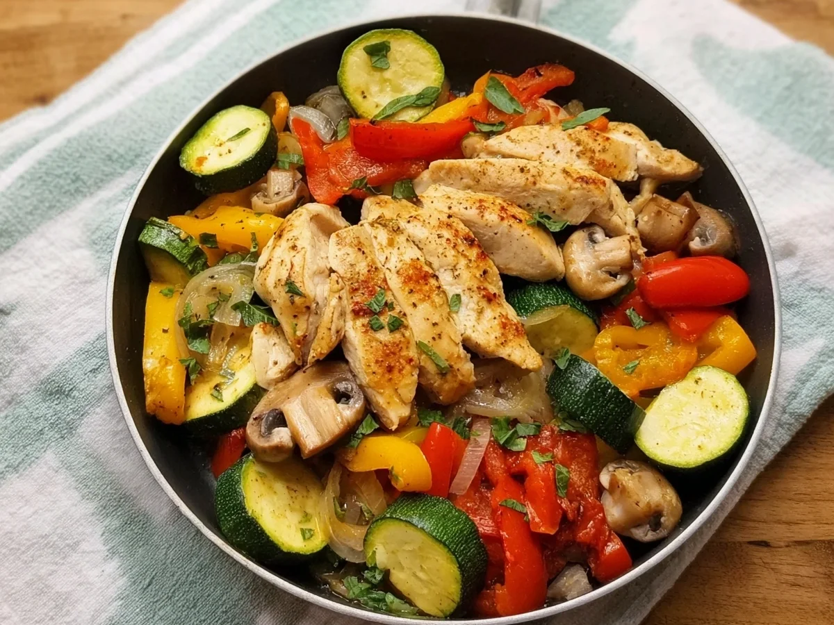 Schnelles Pfannengemüse mit Hähnchen: Proteinreich & einfach - Bild 2