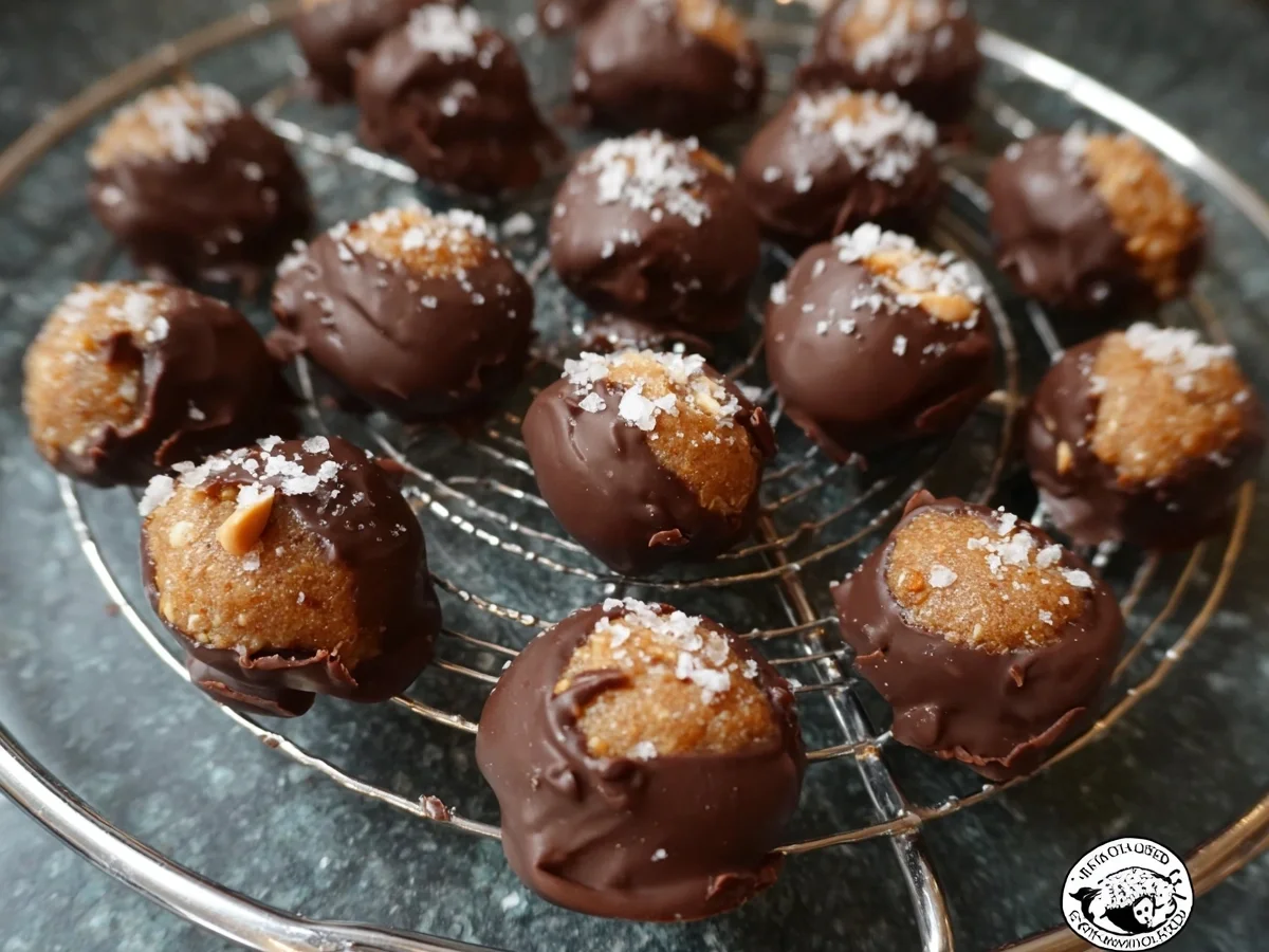 Selbstgemachte Erdnuss-Pralinen mit Schokolade - Bild 2