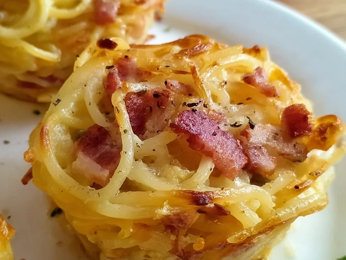 Spaghetti Carbonara Muffins: Herzhaftes Fingerfood Rezept - Bild 1