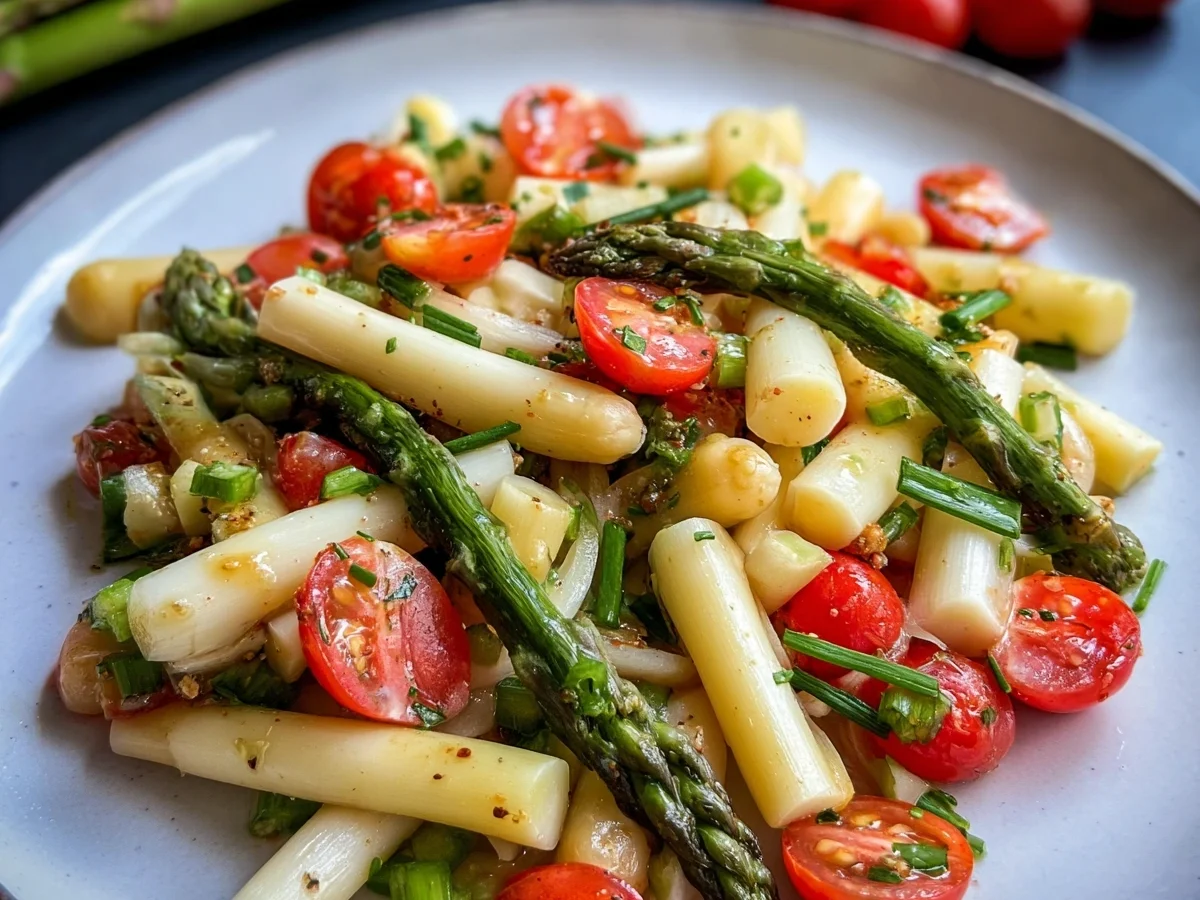 Spargelsalat mit Grünem & Weißem Spargel & Tomaten - Bild 2