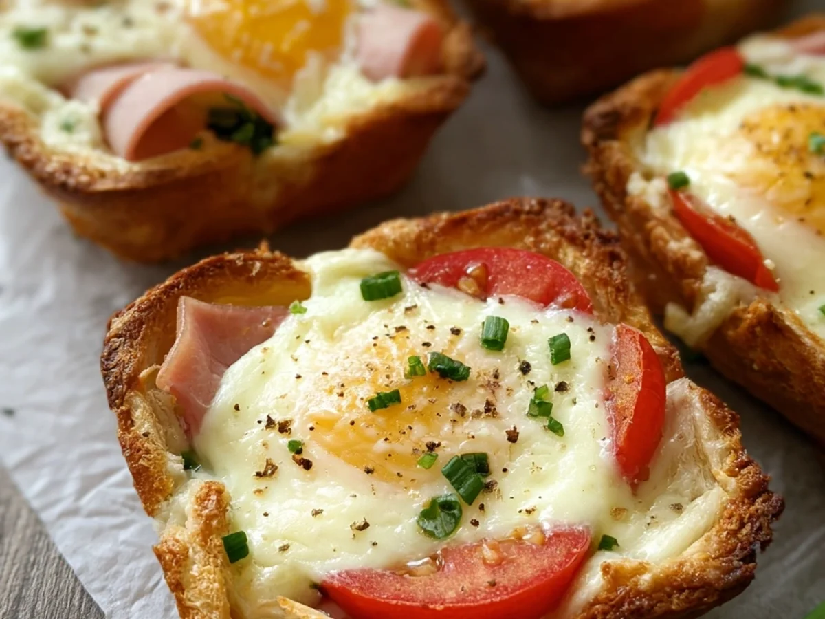 Toast-Törtchen mit Putenschinken, Tomaten & Käse - Bild 1