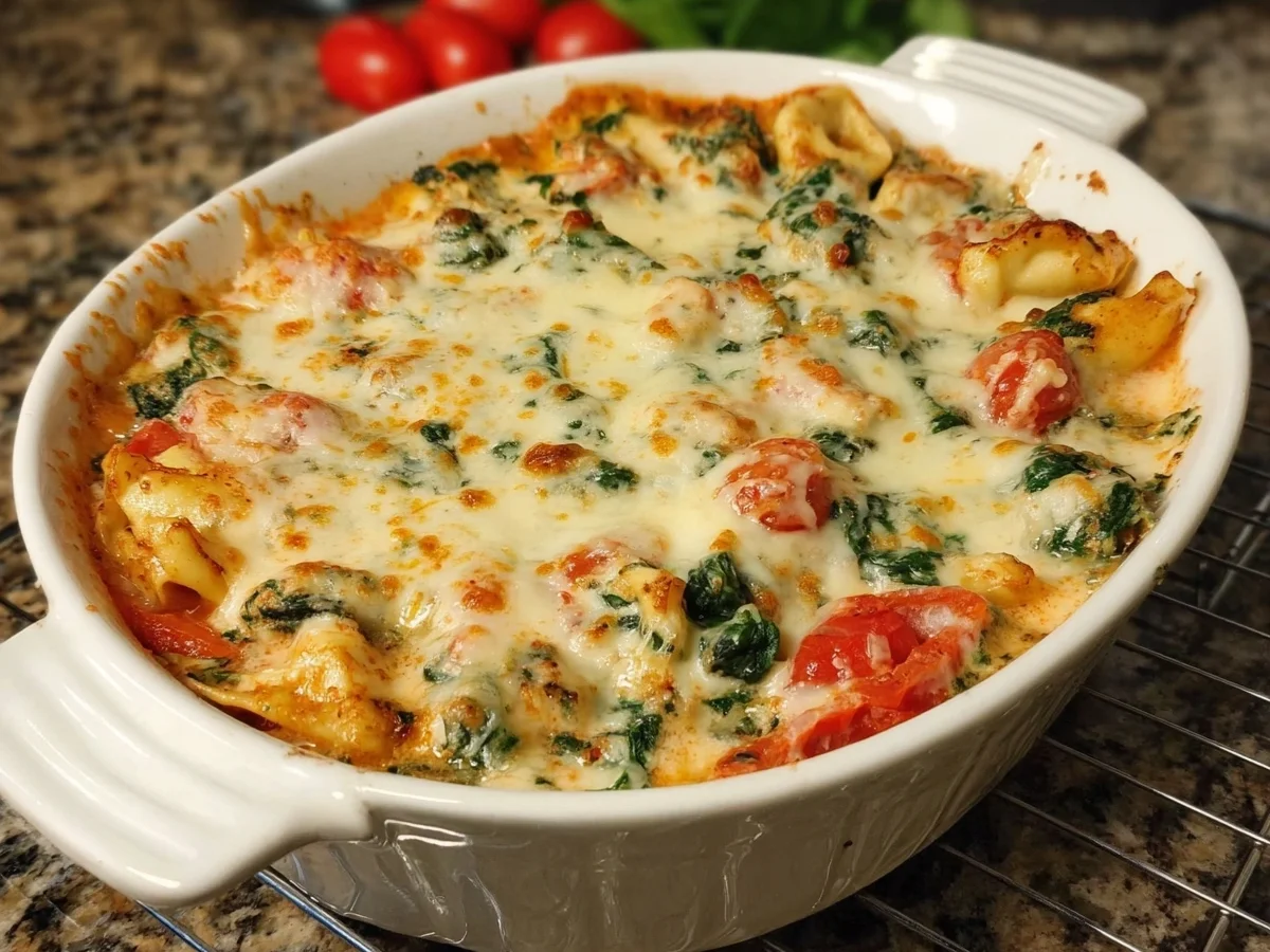 Tortellini-Spinat-Auflauf mit Tomaten für die Familie - Bild 1