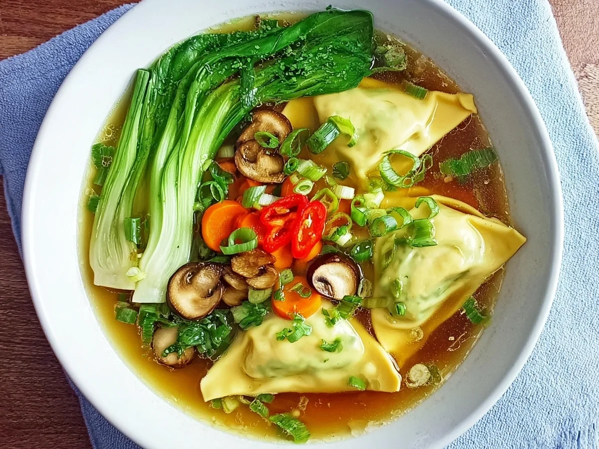 Asiatische Maultaschen-Suppe: Schnelles Hauptgericht - Beitragsbild