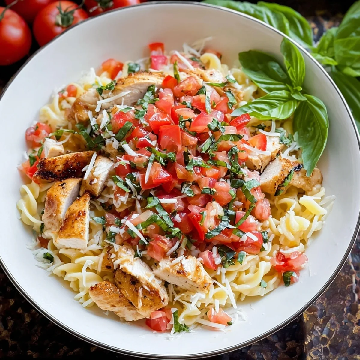 Bruschetta Pasta mit Hähnchen: Schnell & Lecker