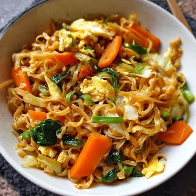 Chinesische Gebratene Nudeln mit Gemüse & Ei schnell gemacht