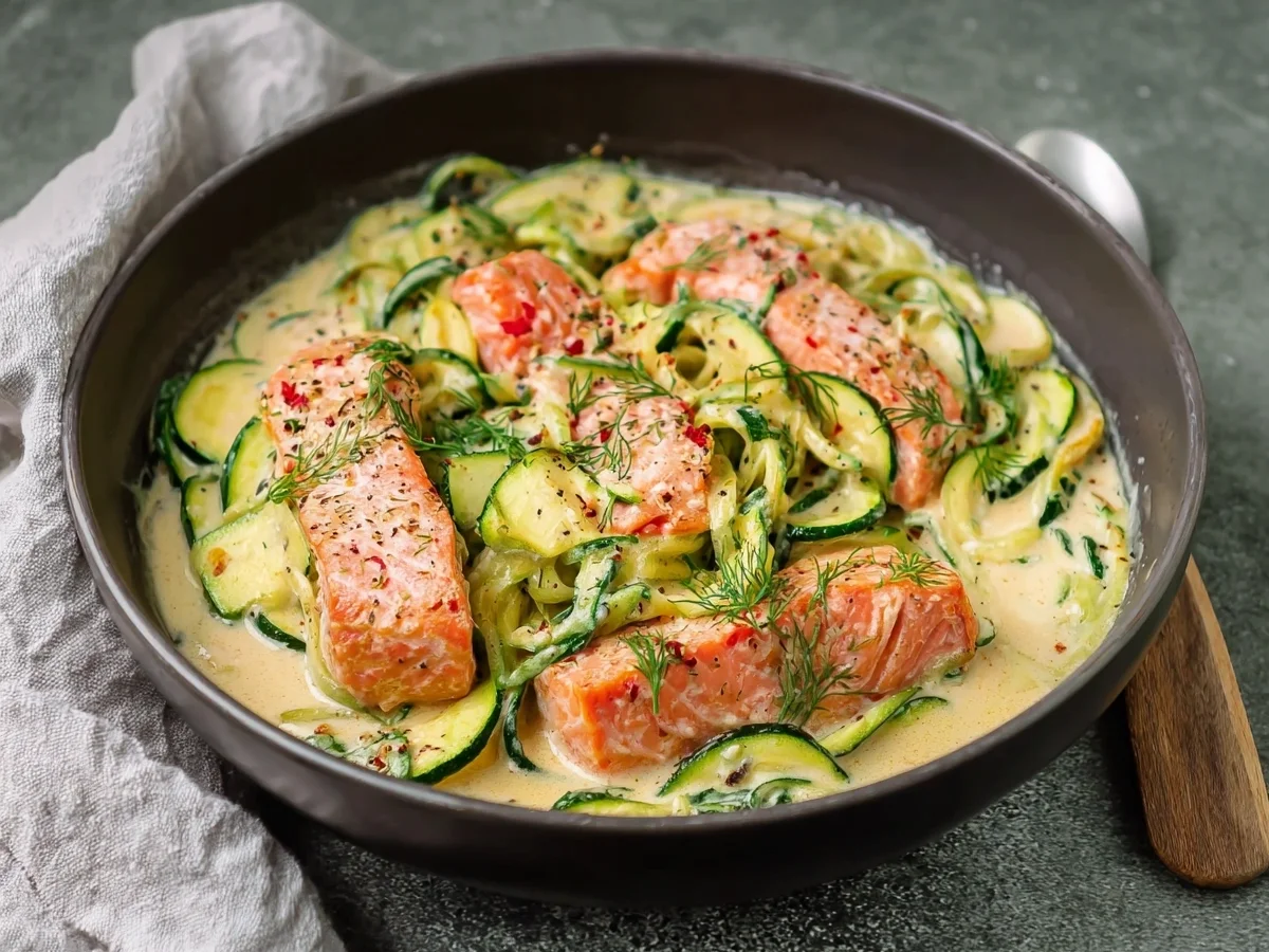 Cremige Zucchini-Lachs-Pfanne: Dein Low Carb Rezept - Beitragsbild