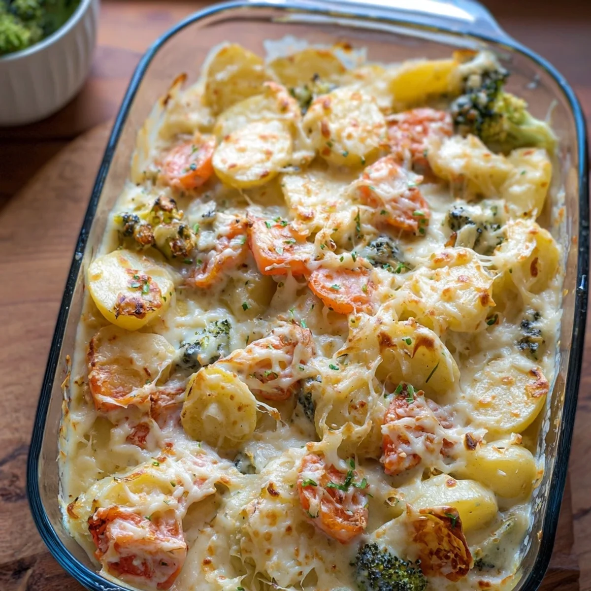 Cremiger Gemüseauflauf mit Kartoffeln & Käse