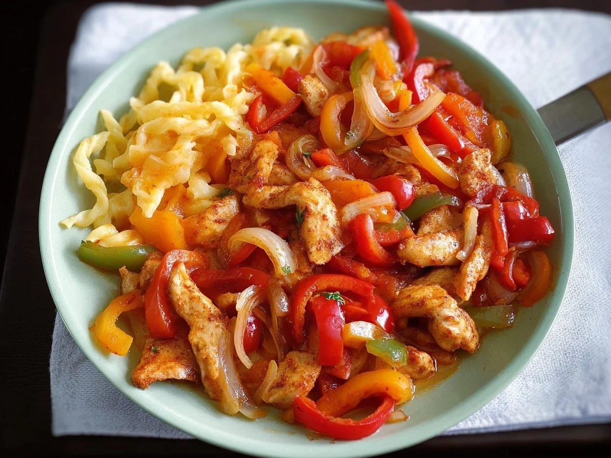 Cremiges Hähnchen-Paprika-Geschnetzeltes - Beitragsbild