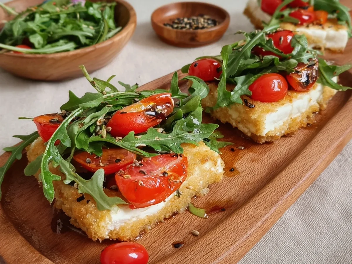 Gebackener Feta auf Rucolasalat: Mediterran & einfach - Beitragsbild