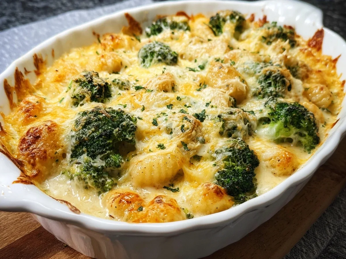 Gnocchi Brokkoli-Auflauf: Cremig, schnell & vegetarisch - Beitragsbild