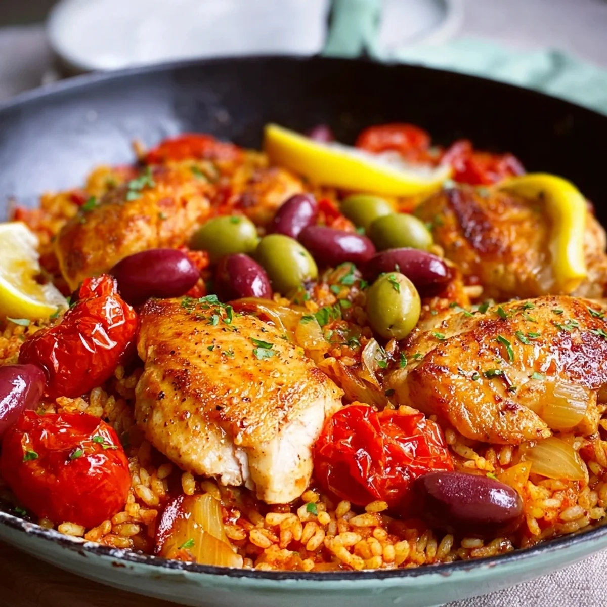 Griechisches Hähnchen mit Tomatenreis: Schnell & lecker