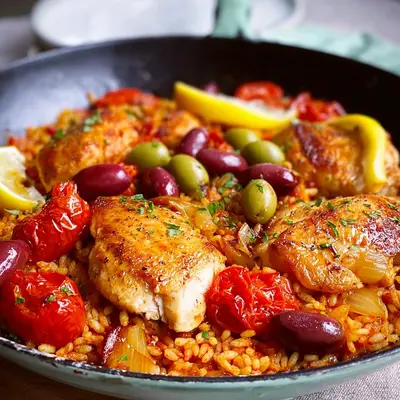 Griechisches Hähnchen mit Tomatenreis: Schnell & lecker