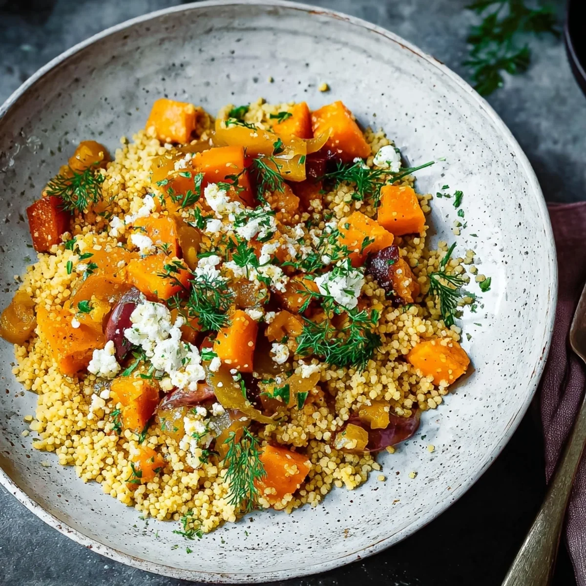 Herbstliche Couscouspfanne mit Kürbis in 25 Minuten
