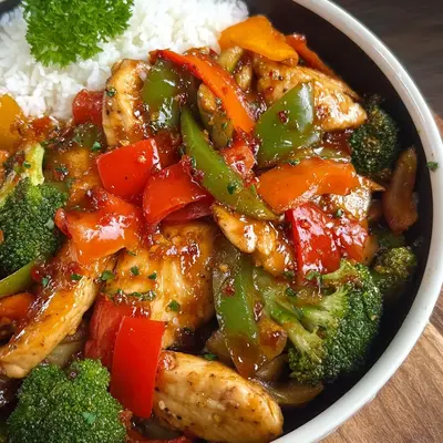 Hähnchen-Gemüse-Pfanne mit Würziger Asia-Sauce