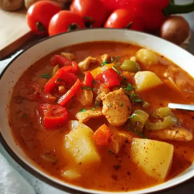 Hähnchen Gulaschsuppe: Einfaches Familienrezept