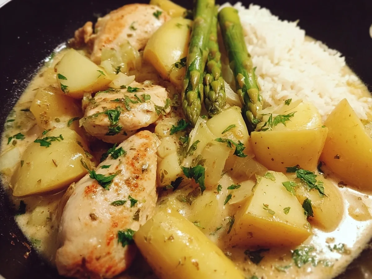 Hähnchen Spargel Pfanne: Leicht, lecker & WW-geeignet - Beitragsbild