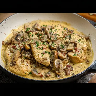 Hähnchengeschnetzeltes in Pfefferrahmsoße & Champignons