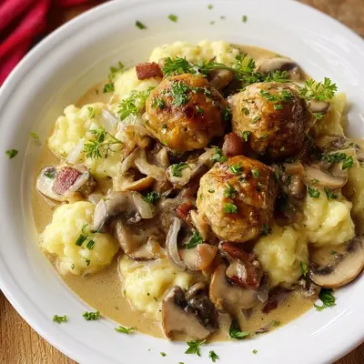 Jägerklößchen mit Champignons: Einfaches Familienrezept