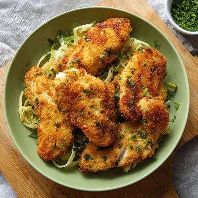 Knusprige Hähnchenfilets in Kräuterpanade