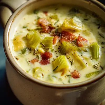 Käse-Lauch-Suppe: Kalorienarm & Low Carb Rezept