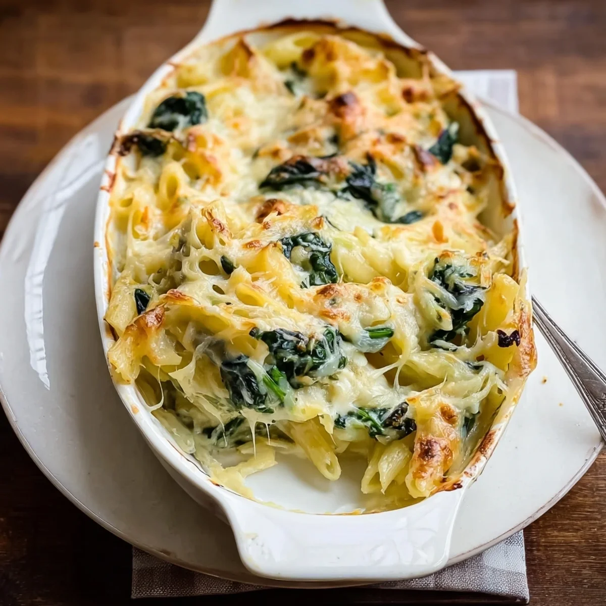 Nudel-Spinat-Auflauf mit Käse: Herzhaftes Seelenfutter