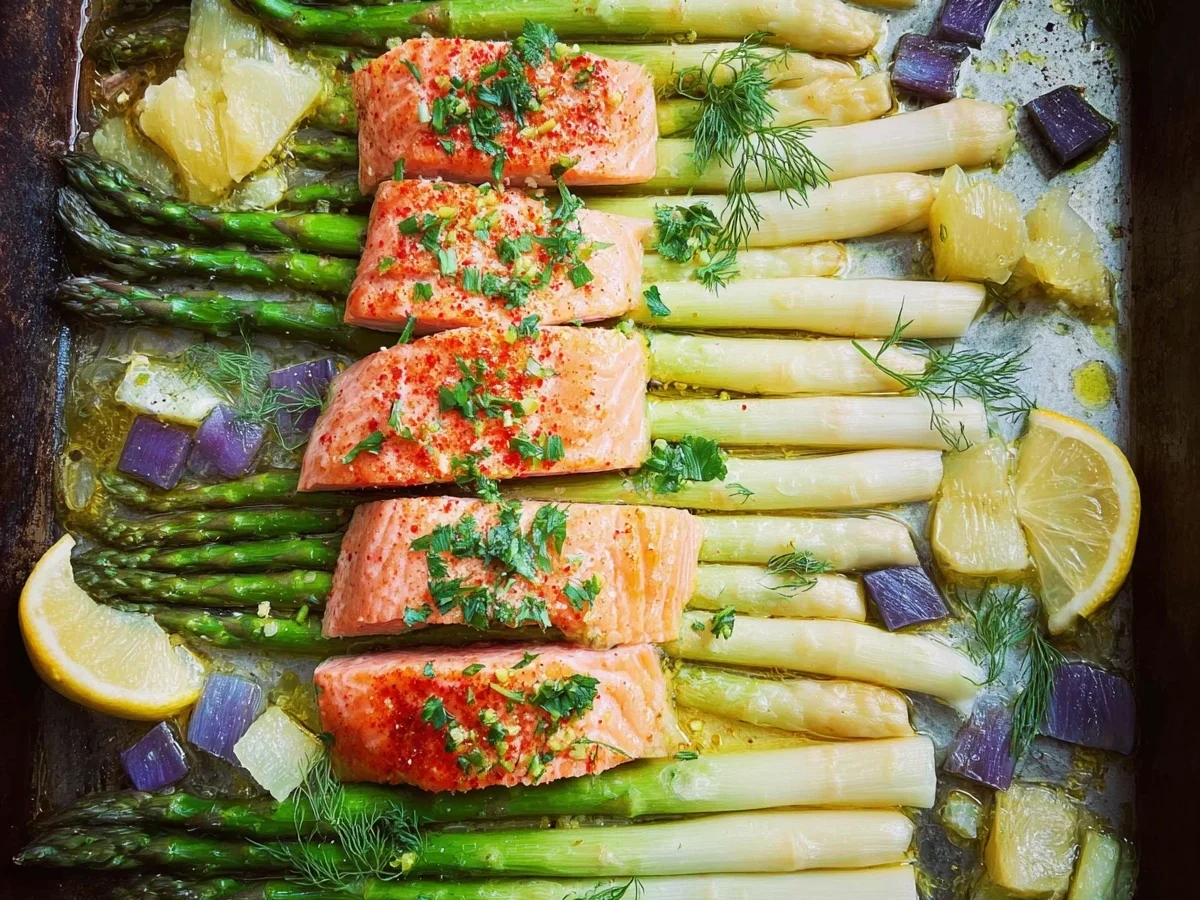 Ofenspargel mit Lachs: Gesund & einfach aus dem Ofen - Beitragsbild