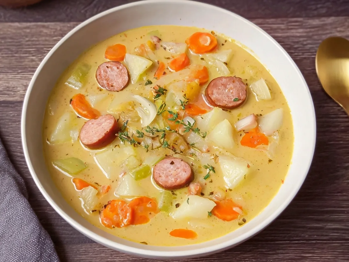 Omas Kartoffelsuppe mit Würstchen Einfach & Lecker - Beitragsbild