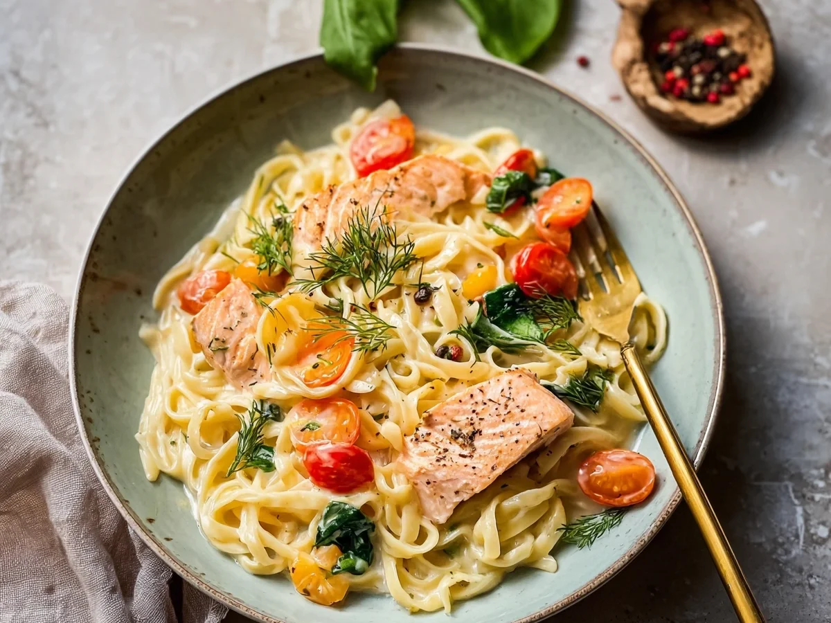 One Pot Pasta Lachs: Schnell, einfach & cremig - Beitragsbild