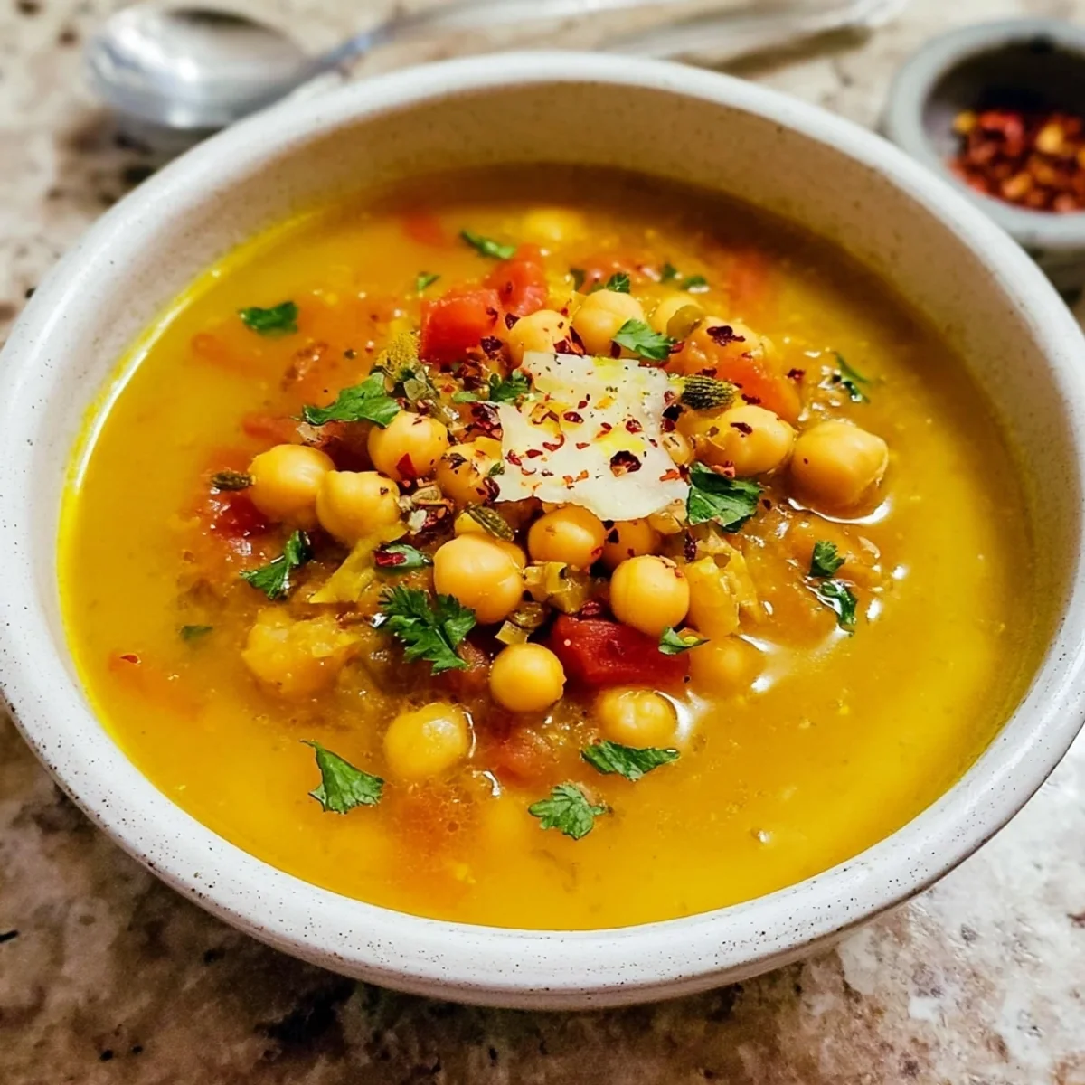 Pikante orientalische Kichererbsensuppe einfach & schnell