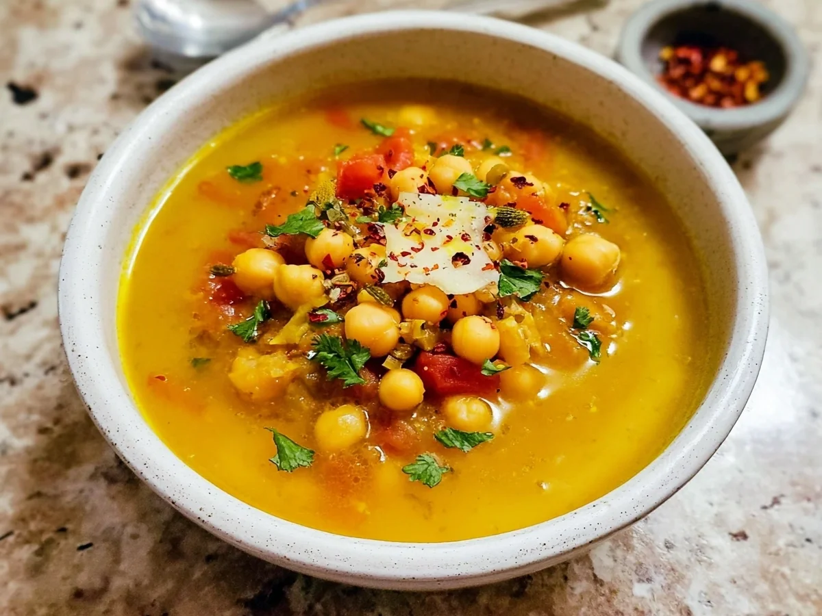 Pikante orientalische Kichererbsensuppe einfach & schnell - Beitragsbild
