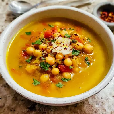 Pikante orientalische Kichererbsensuppe einfach & schnell