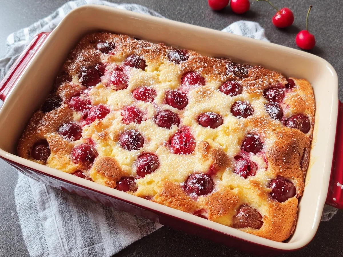 Quarkauflauf mit Kirschen nach Omas Rezept - Beitragsbild