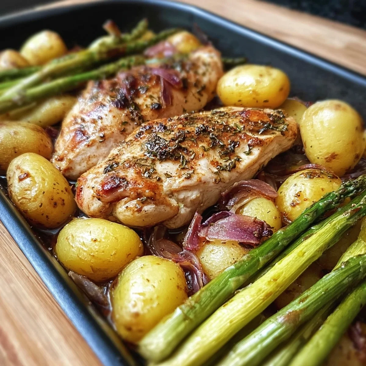 Saftige Hähnchenbrust mit Spargel & Kartoffeln Rezept