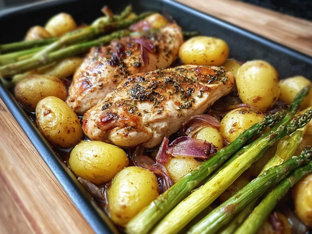 Saftige Hähnchenbrust mit Spargel & Kartoffeln Rezept - Beitragsbild