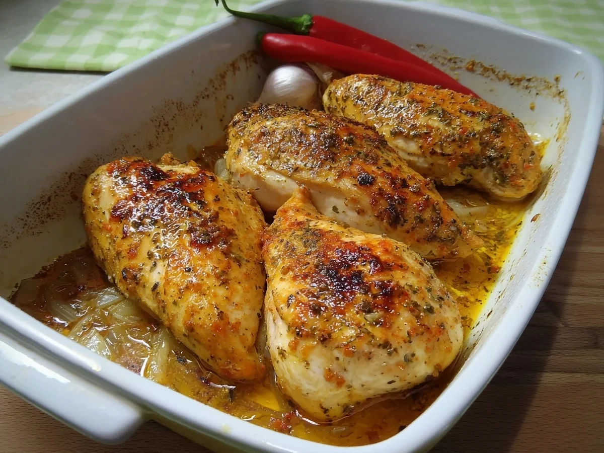Saftige Hähnchenbrustfilets aus dem Ofen Fettarm - Beitragsbild