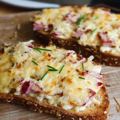 Schnelle Überbackene Brote mit Puten-Schinken & Käse