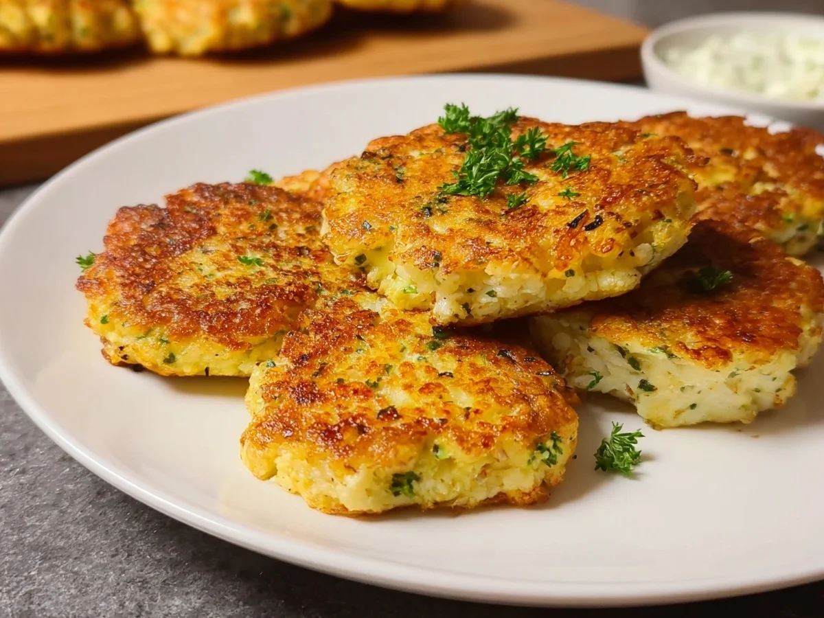 Schnelle Blumenkohlbratlinge mit Käse - Beitragsbild