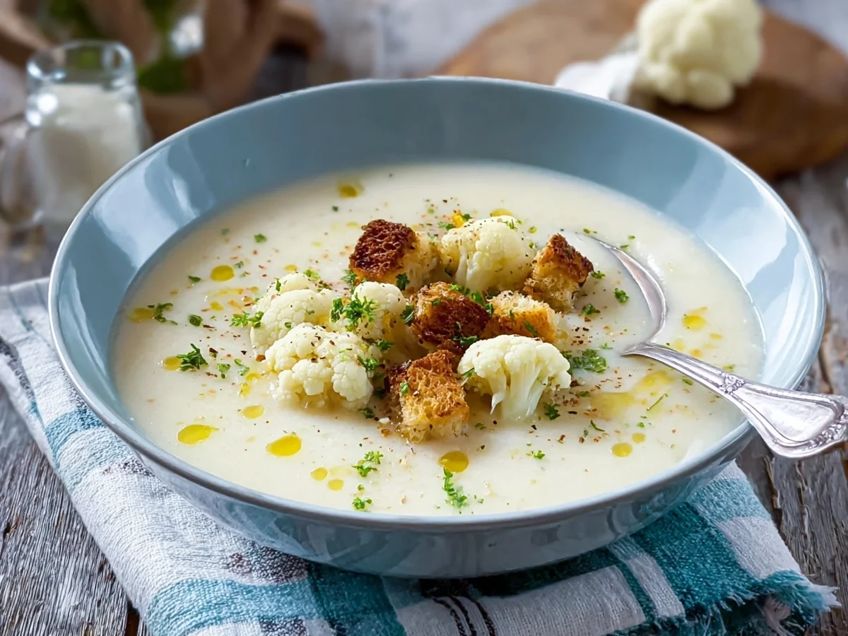 Schnelle Blumenkohlsuppe mit Croûtons: Blitz-Rezept - Beitragsbild