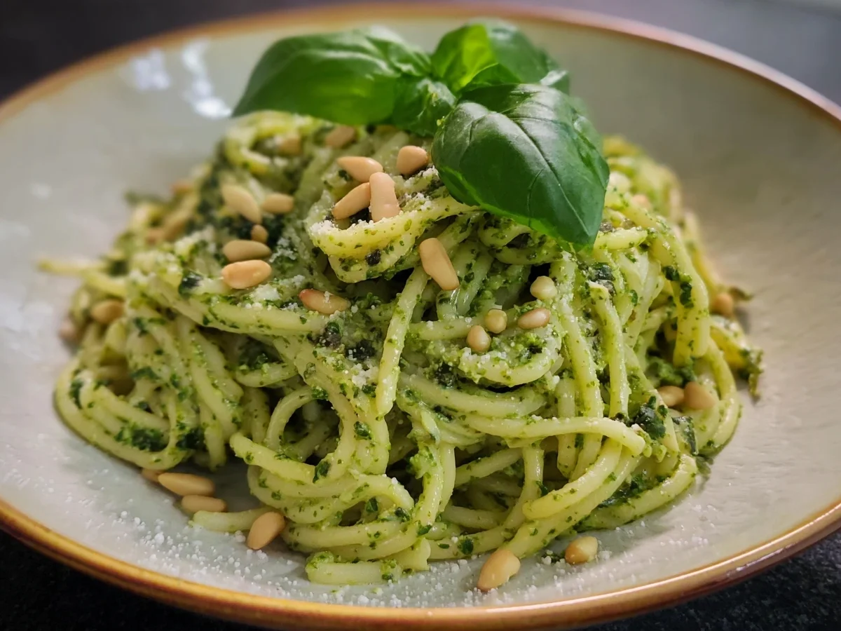 Schnelle Nudeln mit cremigem Avocado-Pesto - Beitragsbild