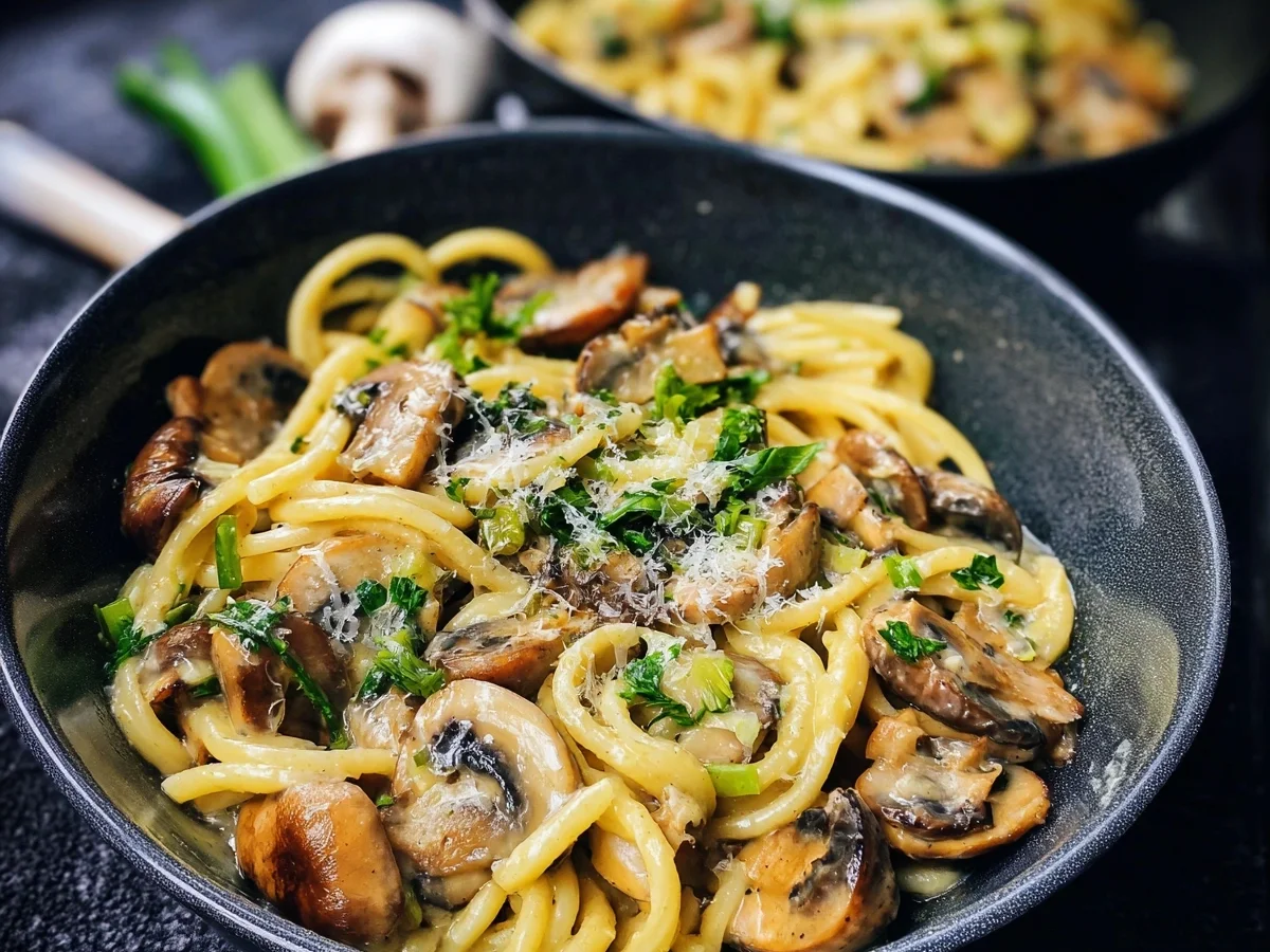 Schnelle Pilzpasta: Cremiges Feierabendgericht in 20 Minuten - Beitragsbild