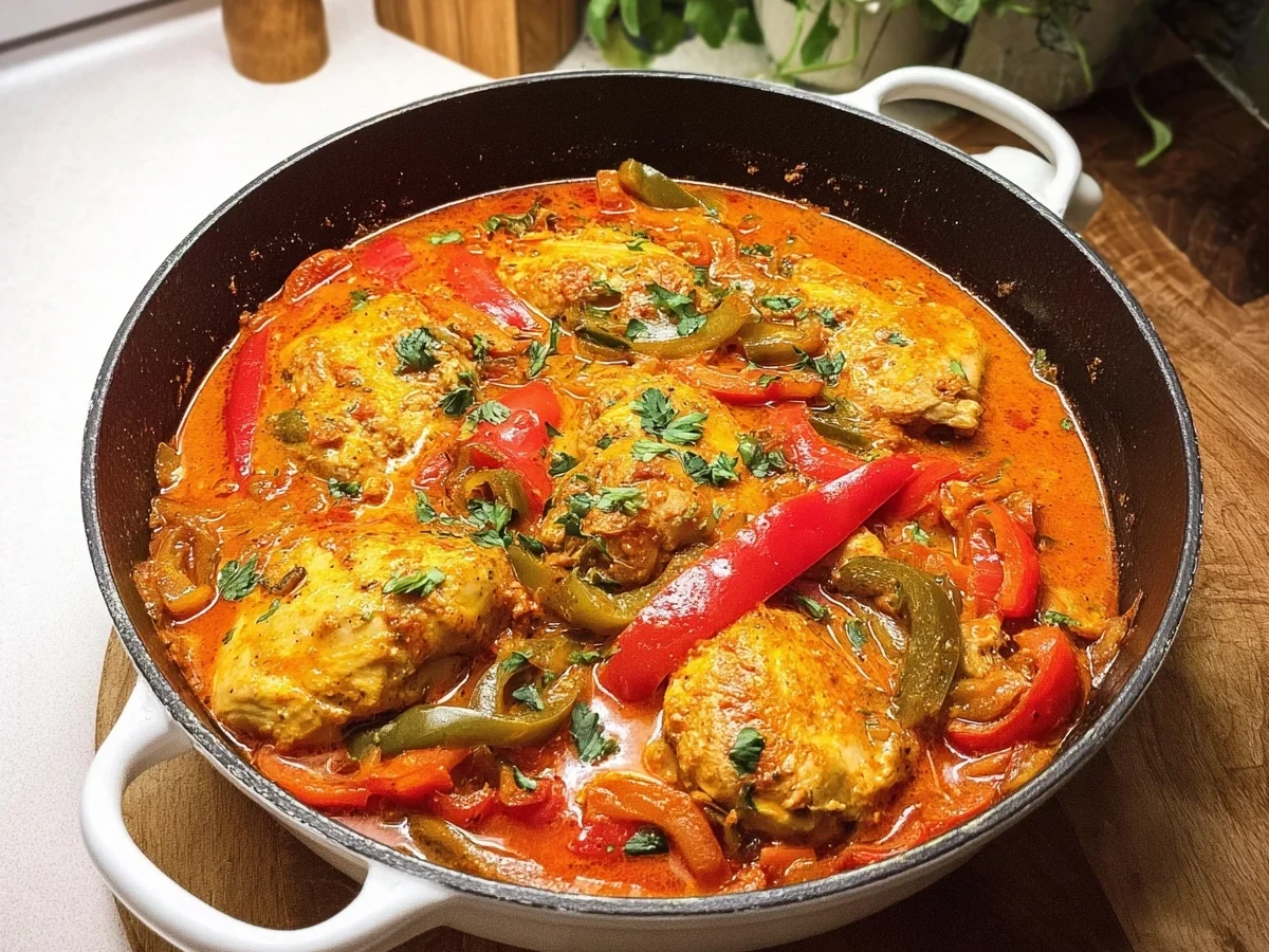 Schnelles Paprika-Sahne-Hähnchen: Cremig & Lecker - Beitragsbild