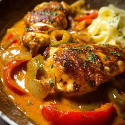 Schnelles Paprika-Sahne-Hähnchen: Cremig & ohne Fix