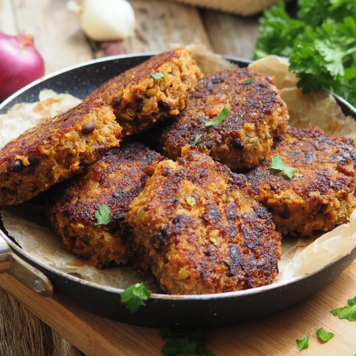 Vegetarische Frikadellen mit Kidneybohnen & Haferflocken