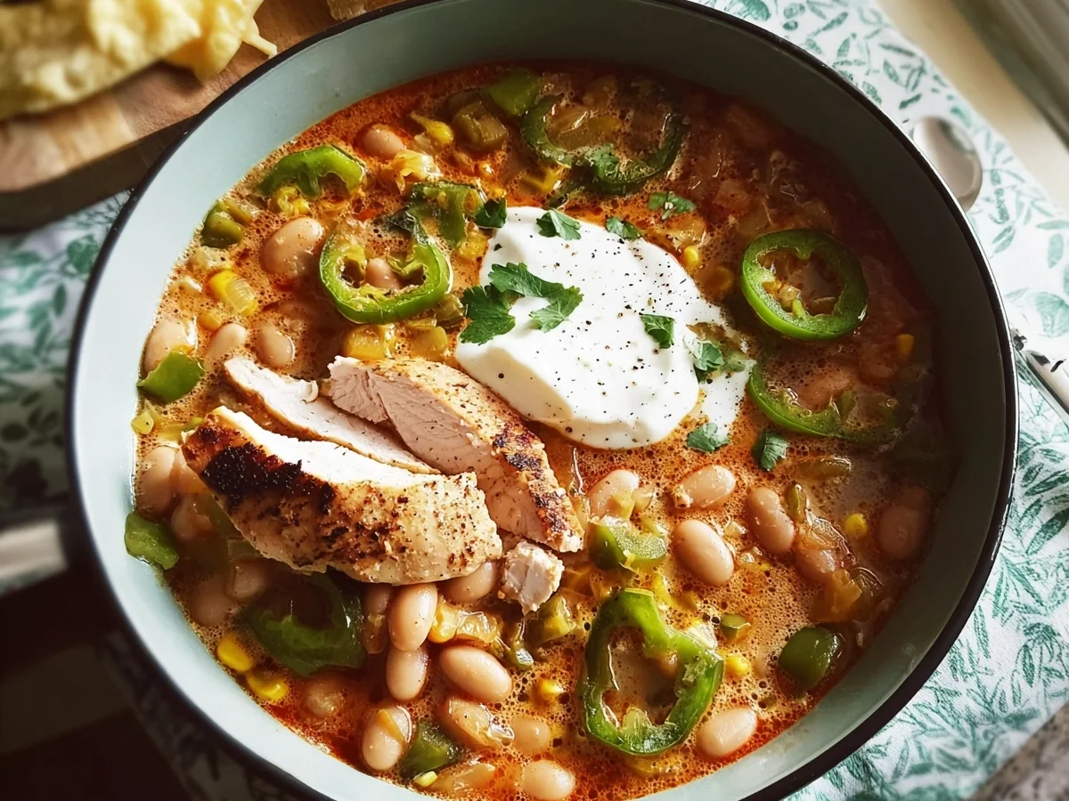 Weißes Chili mit Grillhähnchen: Einfaches Hauptgericht - Beitragsbild